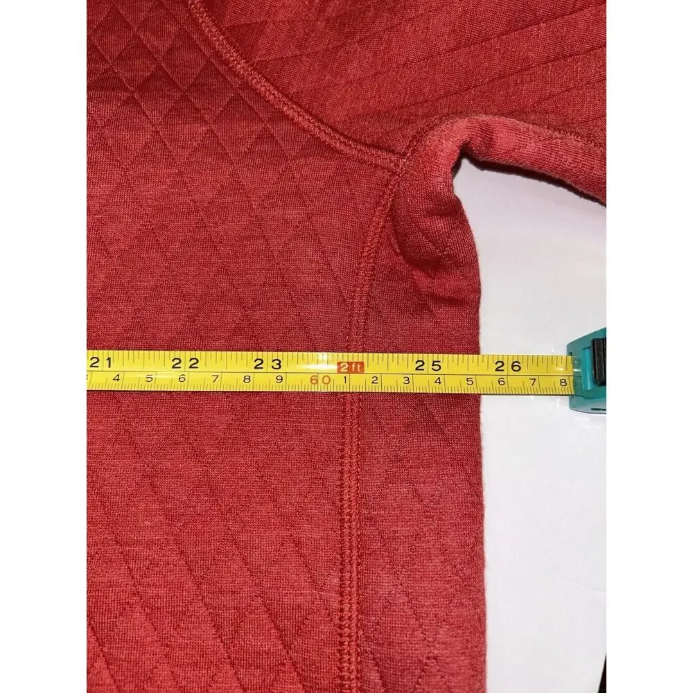 J Crew Quilted Authentic Fleece Red Quarter Zip Front 2XL NWT